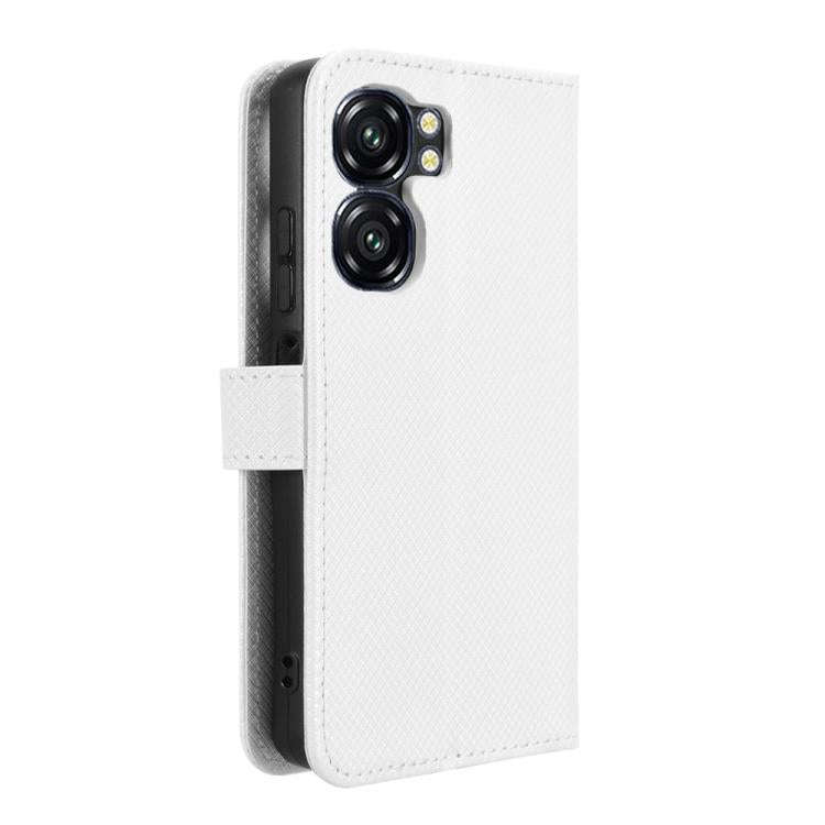 For Oukitel C58 / C58 Pro Diamond Texture Leather Phone Case(White)