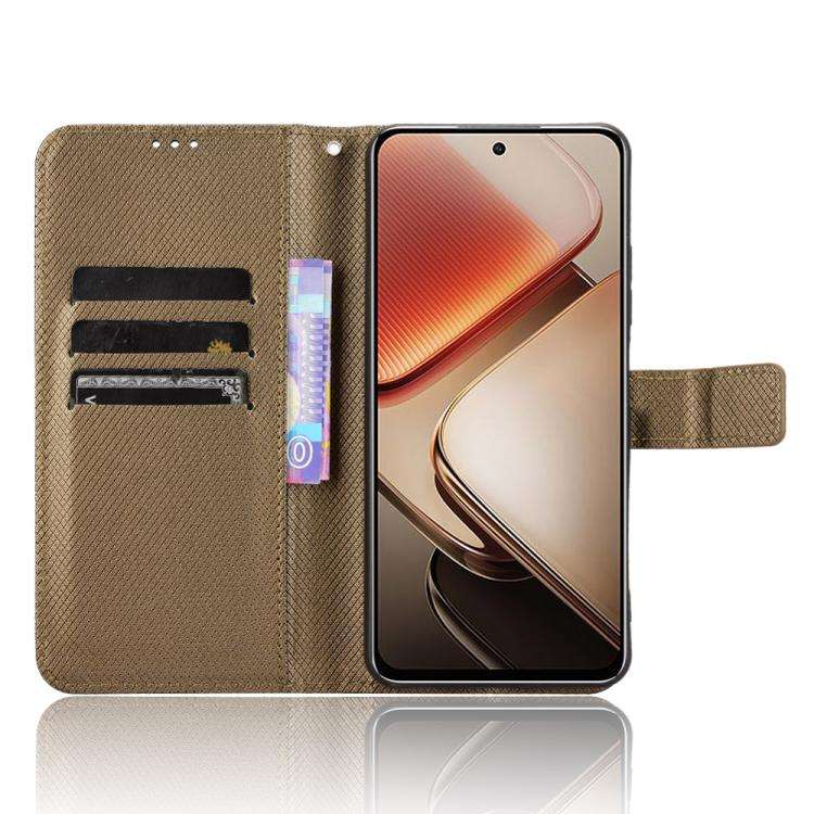 For Oukitel C58 / C58 Pro Diamond Texture Leather Phone Case(Brown)
