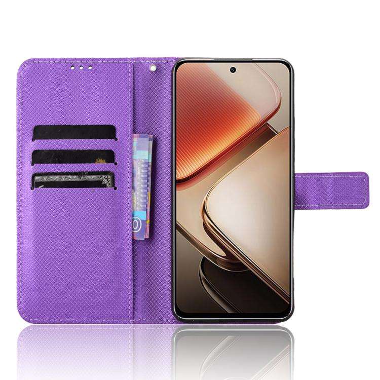 For Oukitel C58 / C58 Pro Diamond Texture Leather Phone Case(Purple)