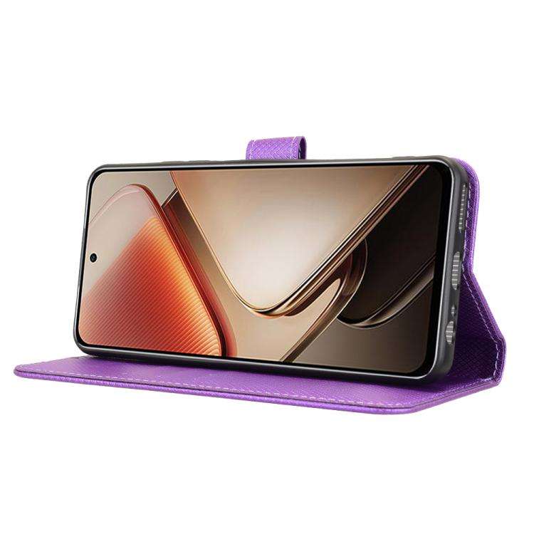 For Oukitel C58 / C58 Pro Diamond Texture Leather Phone Case(Purple)