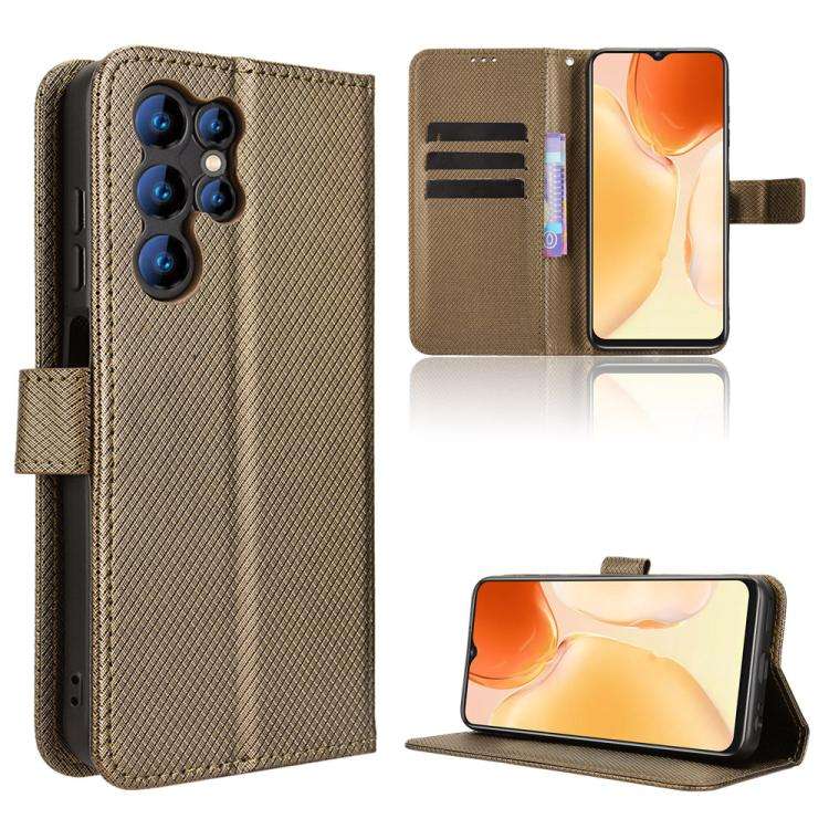 For Oukitel C1 / C1 Pro Diamond Texture Leather Phone Case(Brown)