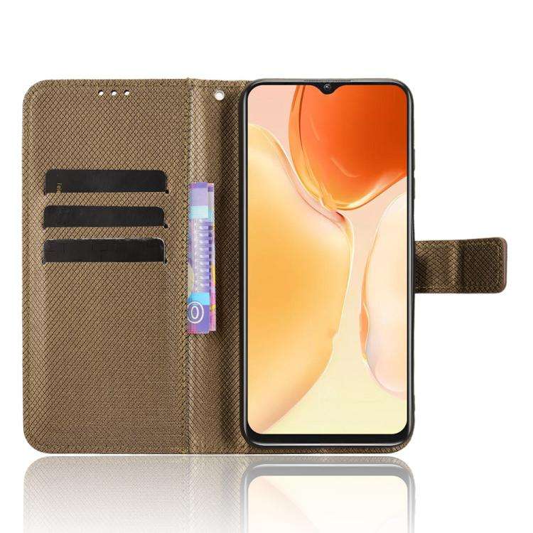 For Oukitel C1 / C1 Pro Diamond Texture Leather Phone Case(Brown)