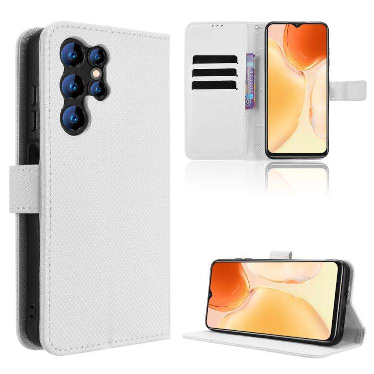 For Oukitel C61 / C61 Pro Diamond Texture Leather Phone Case(White)