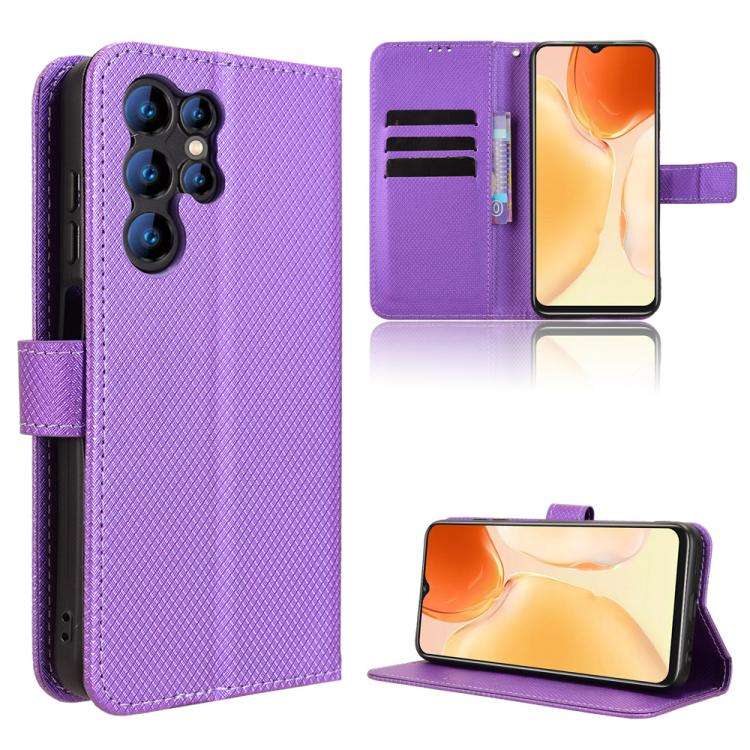 For Oukitel C61 / C61 Pro Diamond Texture Leather Phone Case(Purple)