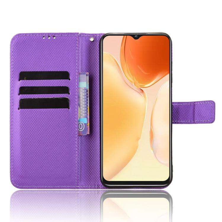 For Oukitel C61 / C61 Pro Diamond Texture Leather Phone Case(Purple)