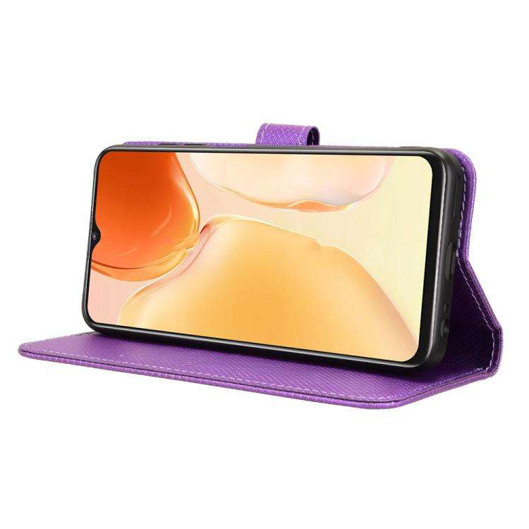 For Oukitel C61 / C61 Pro Diamond Texture Leather Phone Case(Purple)