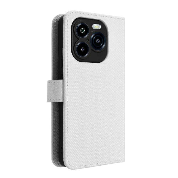 For Oukitel C65 / C65 Pro Diamond Texture Leather Phone Case(White)