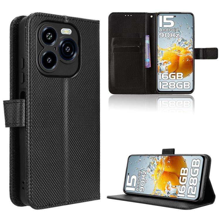 For Oukitel C65 / C65 Pro Diamond Texture Leather Phone Case(Black)