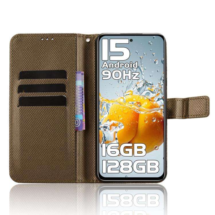 For Oukitel C65 / C65 Pro Diamond Texture Leather Phone Case(Brown)
