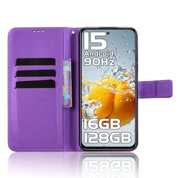 For Oukitel C65 / C65 Pro Diamond Texture Leather Phone Case(Purple)