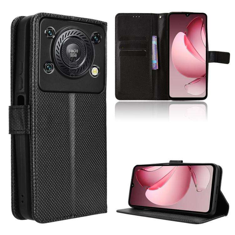 For Oukitel C60 / C60 Pro Diamond Texture Leather Phone Case(Black)