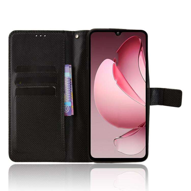 For Oukitel C60 / C60 Pro Diamond Texture Leather Phone Case(Black)