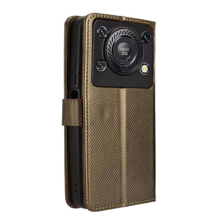 For Oukitel C60 / C60 Pro Diamond Texture Leather Phone Case(Brown)