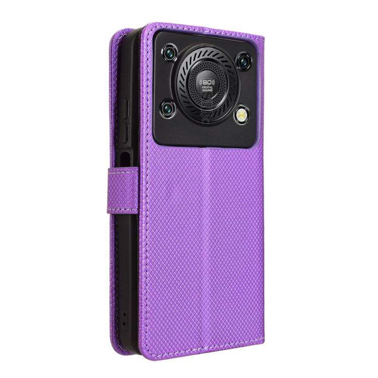 For Oukitel C60 / C60 Pro Diamond Texture Leather Phone Case(Purple)