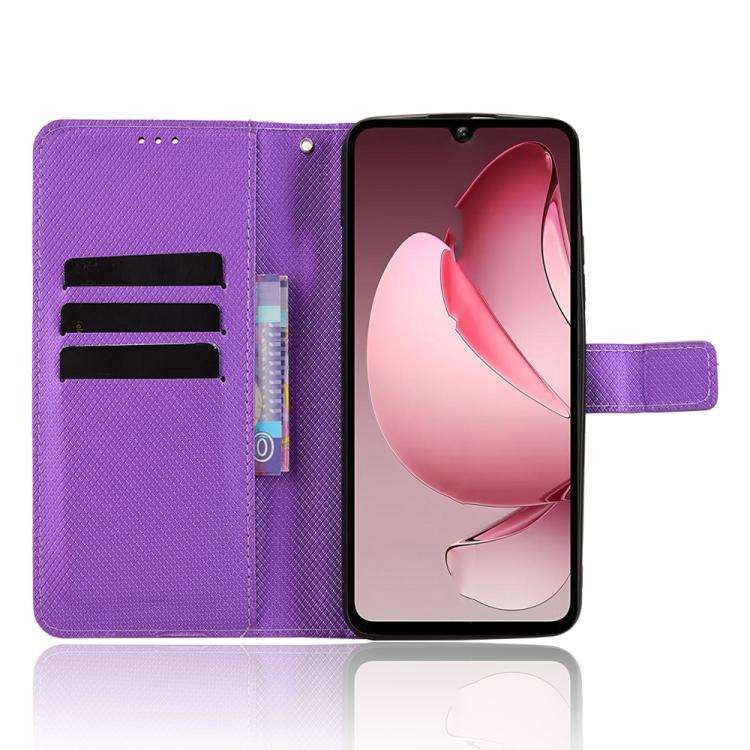 For Oukitel C60 / C60 Pro Diamond Texture Leather Phone Case(Purple)