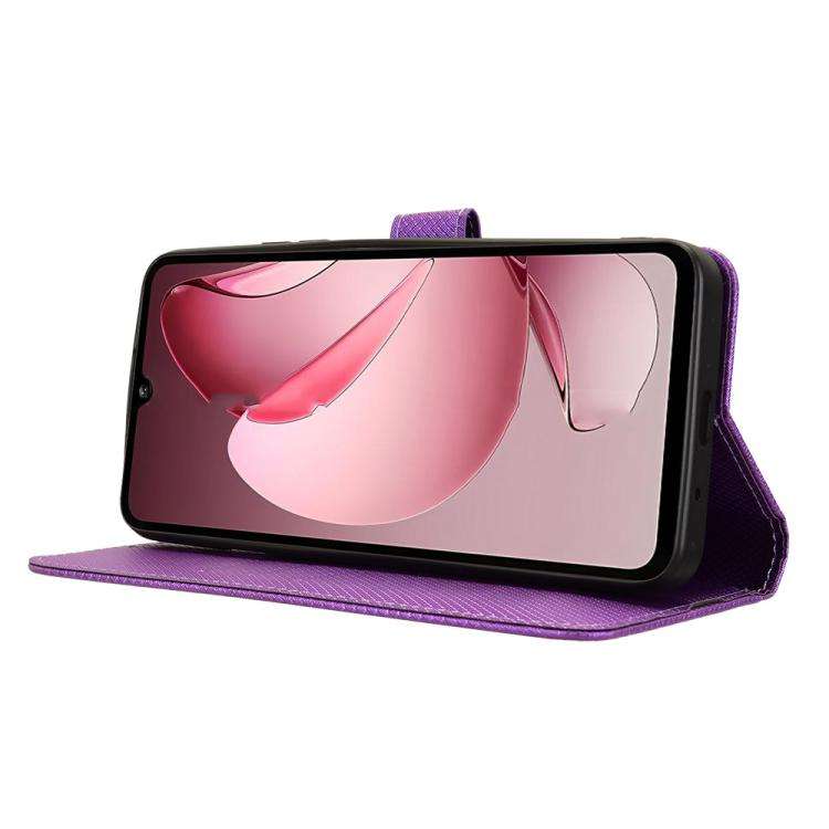 For Oukitel C60 / C60 Pro Diamond Texture Leather Phone Case(Purple)