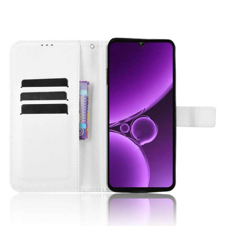 For Oukitel C59 / C59 Pro Diamond Texture Leather Phone Case(White)