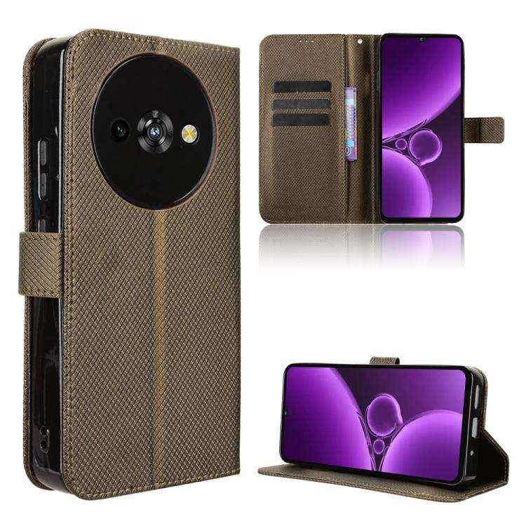 For Oukitel C59 / C59 Pro Diamond Texture Leather Phone Case(Brown)