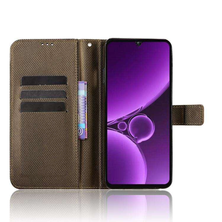 For Oukitel C59 / C59 Pro Diamond Texture Leather Phone Case(Brown)