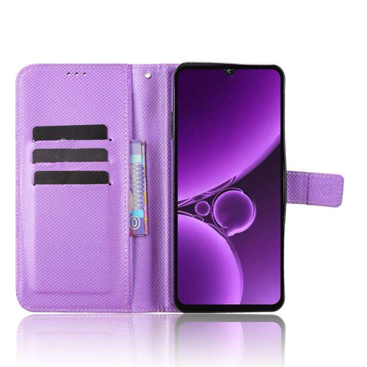 For Oukitel C59 / C59 Pro Diamond Texture Leather Phone Case(Purple)