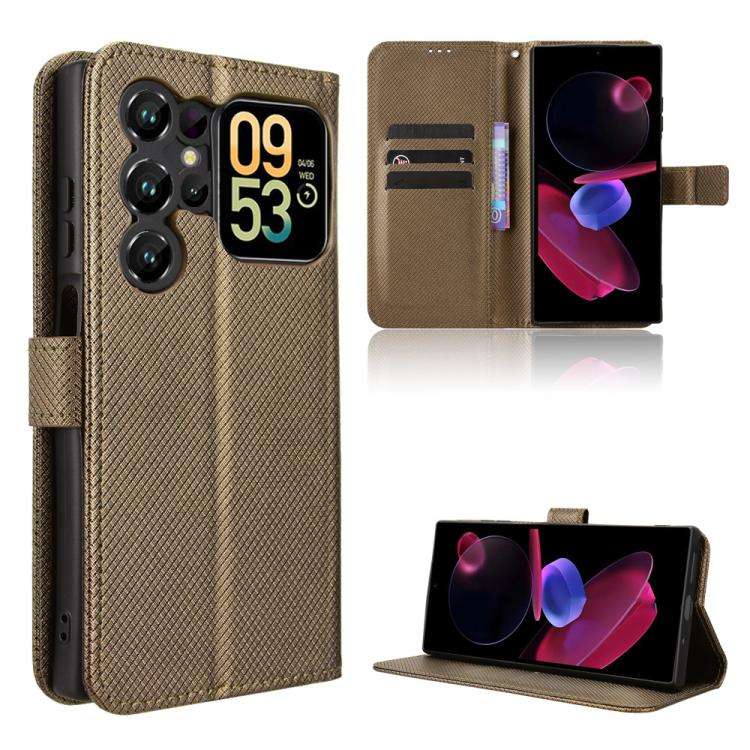 For Oukitel C62 / C62 Pro Diamond Texture Leather Phone Case(Brown)