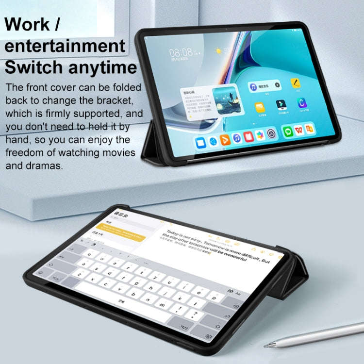 For Huawei Matepad Pro 10.8 3-fold Soft Smart Leather Tablet Case(Ice Blue)