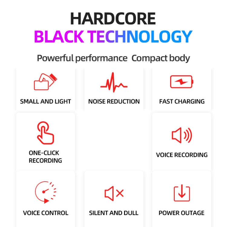 JNN M2 Ultra-thin HD Noise Reduction Intelligent Control Voice Voice Recorder, Capacity:8GB(Black)