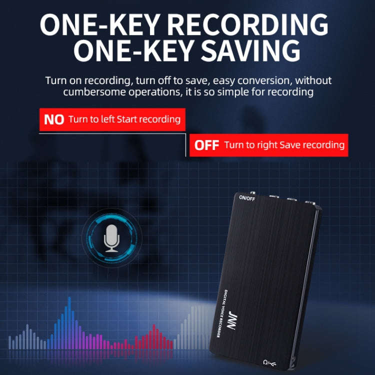 JNN M2 Ultra-thin HD Noise Reduction Intelligent Control Voice Voice Recorder, Capacity:8GB(Black)