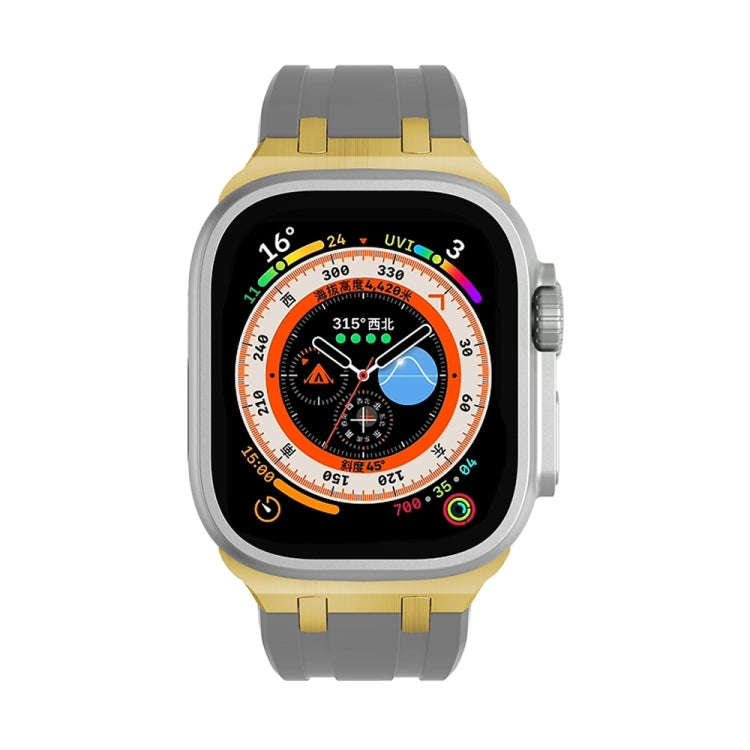 AP Silicone Watch Band For Apple Watch 9 45mm(Gold Grey)