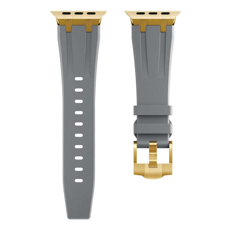 AP Silicone Watch Band For Apple Watch 9 41mm(Gold Grey)