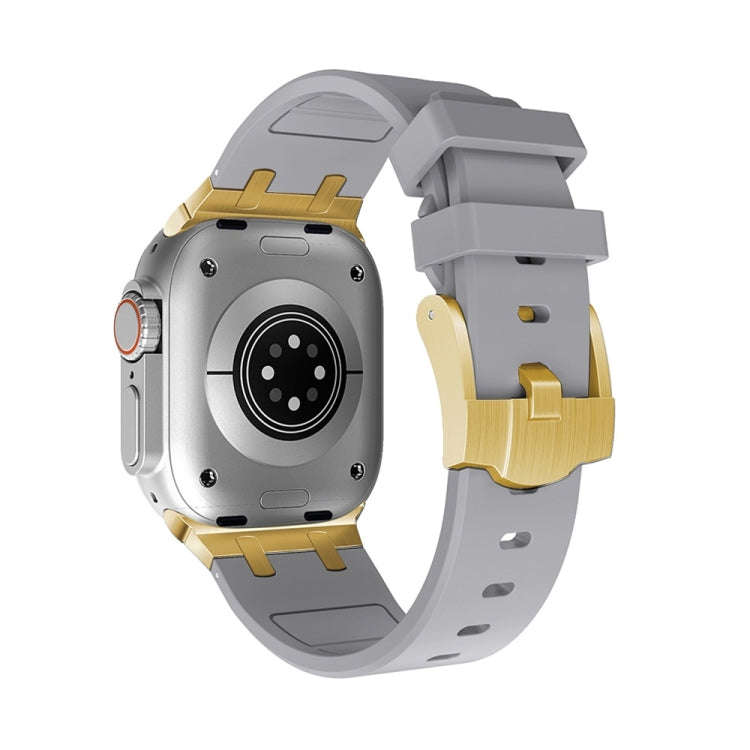 AP Silicone Watch Band For Apple Watch 9 41mm(Gold Grey)
