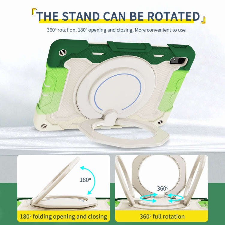 For Huawei MatePad 11 2023 Armor Contrast Color Silicone + PC Tablet Case(Colorful Green)
