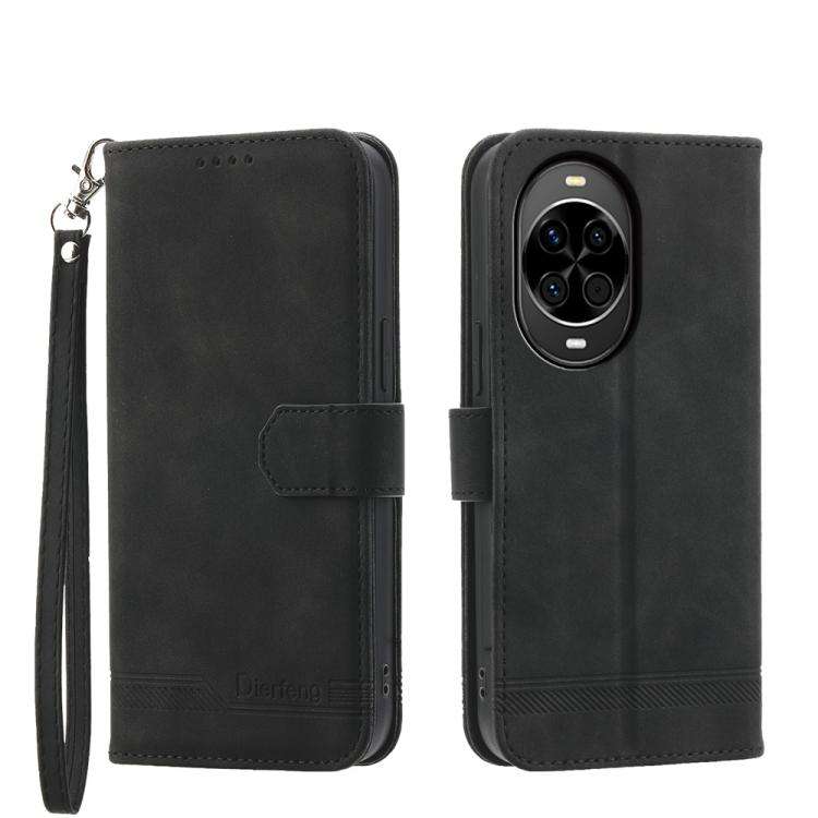For Huawei nova 14 Dierfeng Dream Line TPU Hybrid PU Leather Phone Case(Black)
