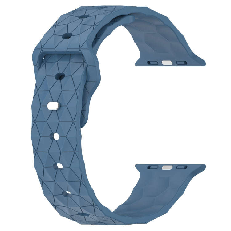 Football Texture Silicone Watch Band For Apple Watch 6 44mm(Blue)