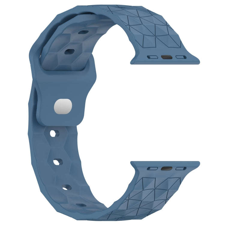 Football Texture Silicone Watch Band For Apple Watch 6 44mm(Blue)
