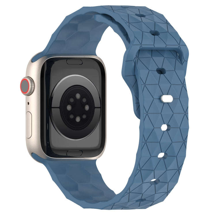 Football Texture Silicone Watch Band For Apple Watch 6 44mm(Blue)