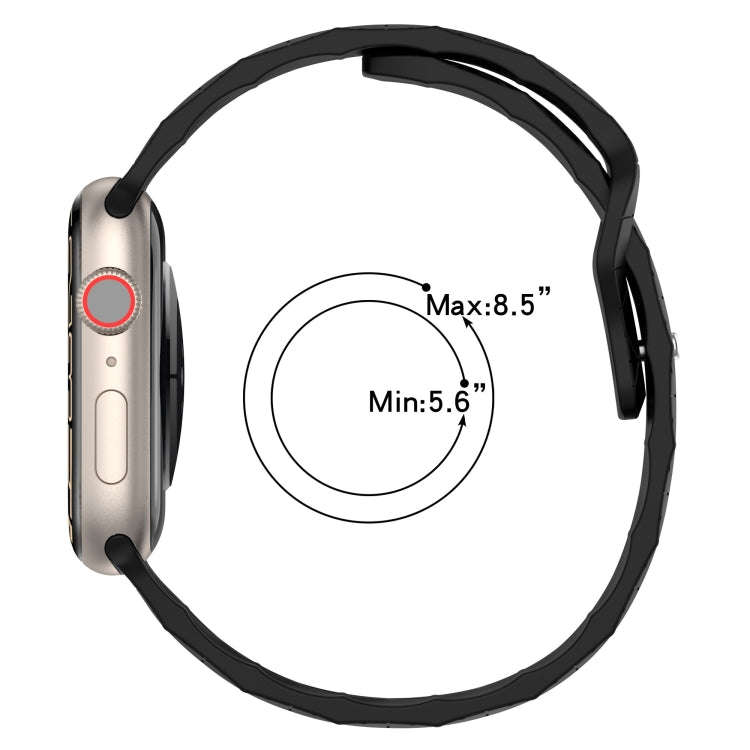 Football Texture Silicone Watch Band For Apple Watch 6 44mm(Black)