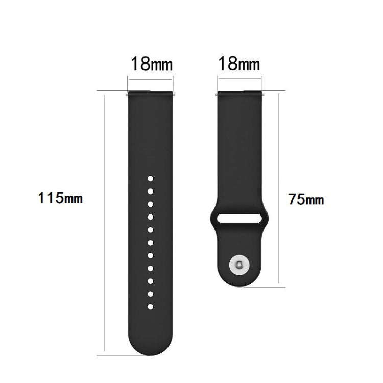 18mm Universal Reverse Buckle Wave Silicone Watch Band, Size:S(Wine Red)