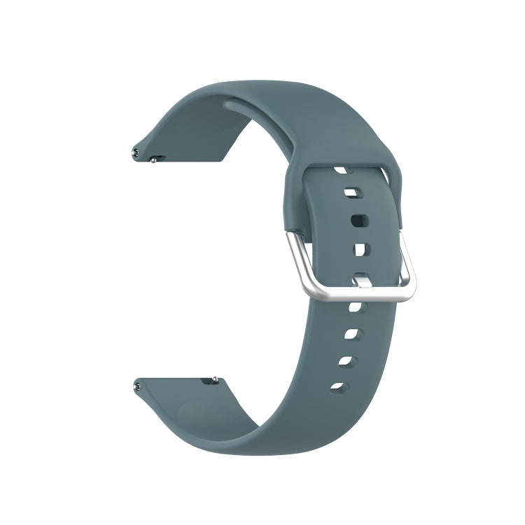 22mm Universal Silver Buckle Silicone Watch Band, Size:S(Blue Grey)