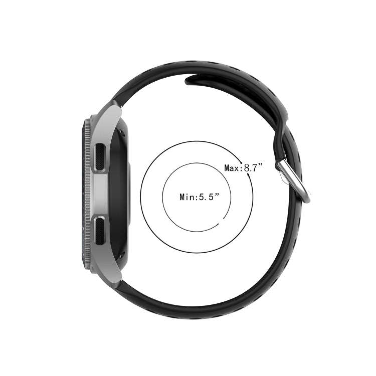 22mm Universal Sport Silicone Watch Band(Black)