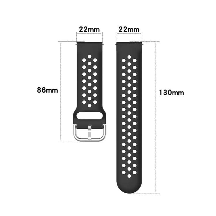 22mm Universal Sport Silicone Watch Band(Black)