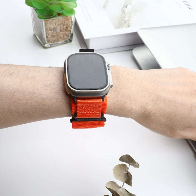 Nylon Two Section Watch Band For Apple Watch 7 45mm(Orange)