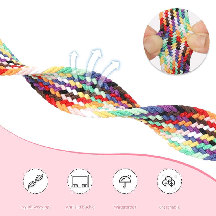 Magnetic Fold Clasp Woven Watch Band For Apple Watch 6 44mm(Starlight Pink)