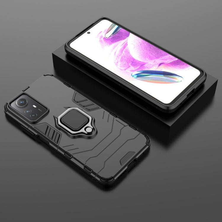 For Xiaomi Redmi Note 12S 4G Magnetic Ring Holder PC + TPU Phone Case(Black)