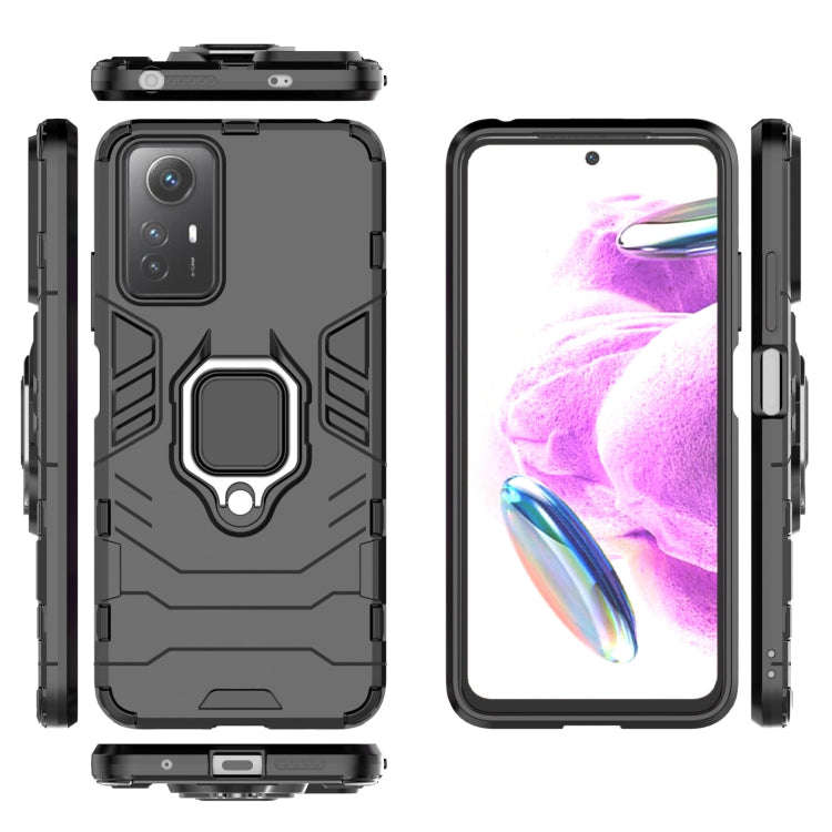 For Xiaomi Redmi Note 12S 4G Magnetic Ring Holder PC + TPU Phone Case(Black)