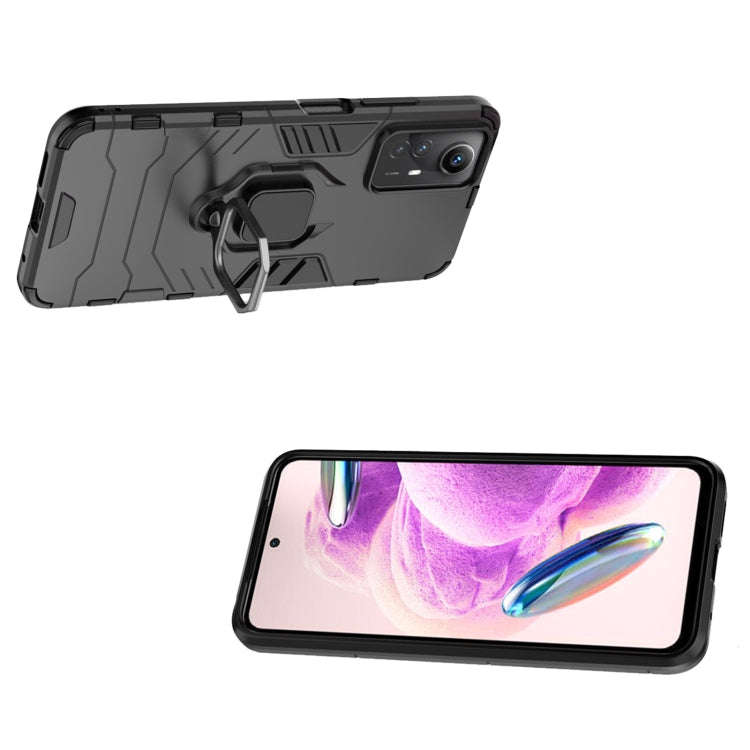 For Xiaomi Redmi Note 12S 4G Magnetic Ring Holder PC + TPU Phone Case(Black)