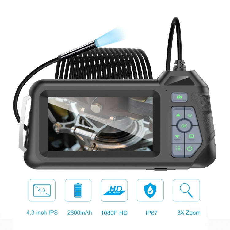 M60 4.3 inch Single Camera with Screen Endoscope, Length:10m(8mm)