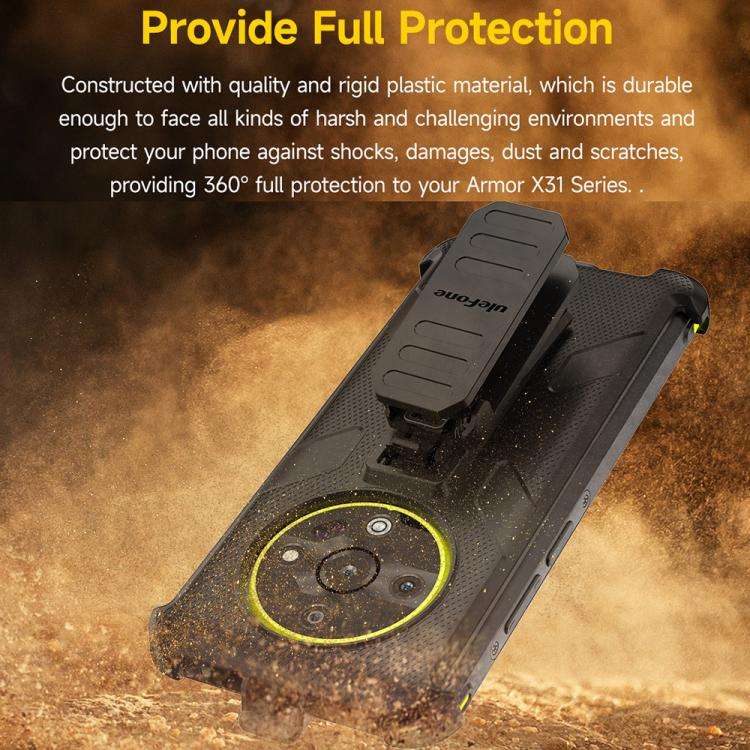 For Ulefone Armor X31 / X31 Pro Ulefone Back Clip Phone Case with Carabiner(Black)