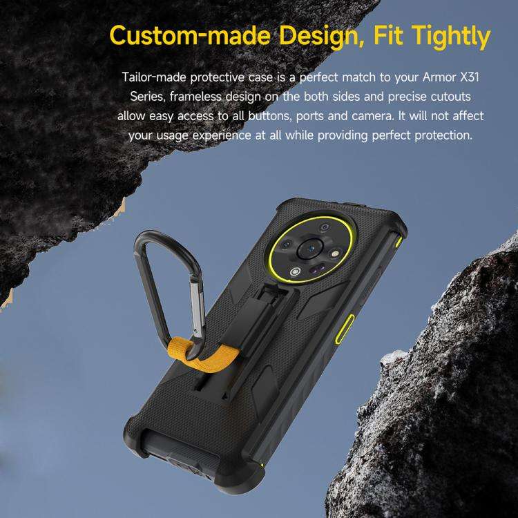For Ulefone Armor X31 / X31 Pro Ulefone Back Clip Phone Case with Carabiner(Black)