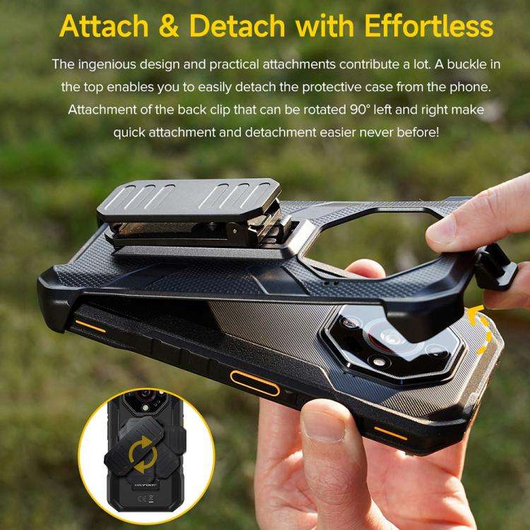 For Ulefone Armor X32 / X32 Pro Ulefone Back Clip Phone Case with Carabiner(Black)